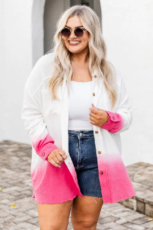 What You're Waiting For Pink Dip Dye Gauze Blouse FINAL SALE Elegant Embroidery Blouse What You're Waiting For Pink Dip Dye Gauze Blouse FINAL SALE Elegant Embroidery Blouse