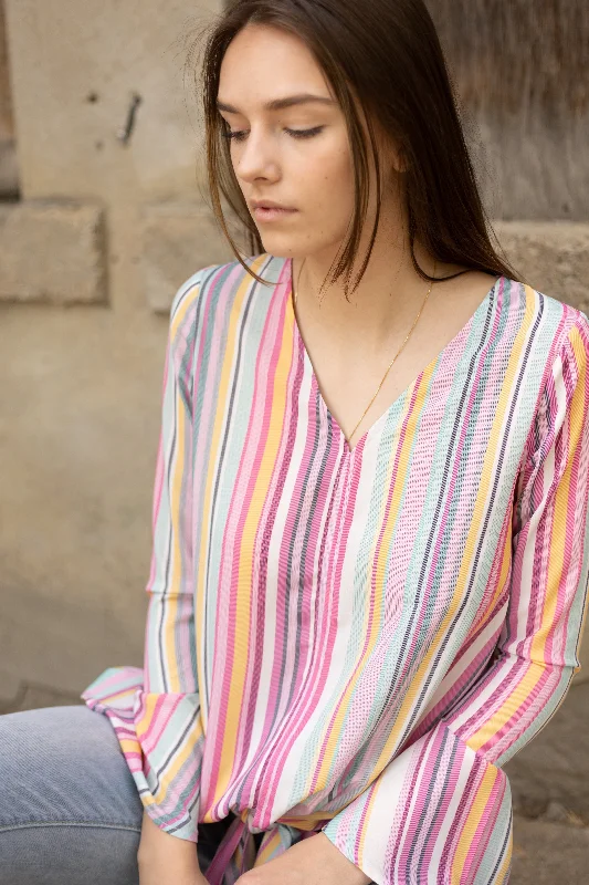 Candy Stripe Blouse Sleeveless Summer Blouse