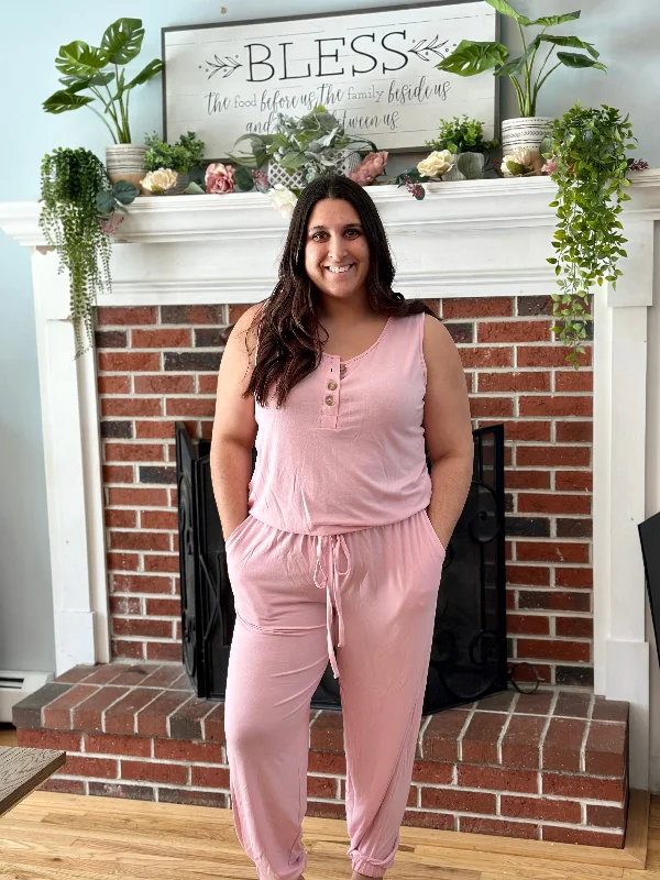 Dusty pink jogger jumper Glossy Satin Silk