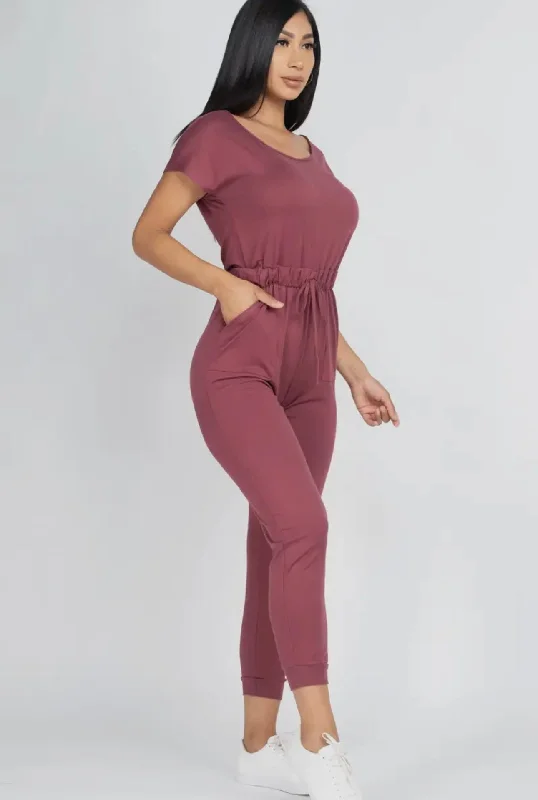 Wine Off Shoulder Jumper Ribbed Striped Patterned