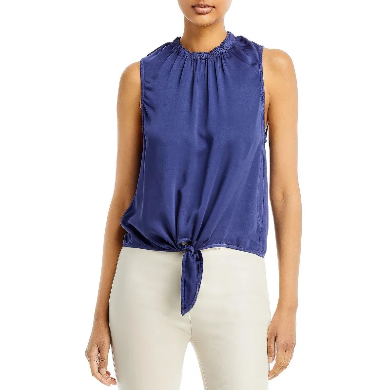 Bella Dahl Womens Shirred Tie Hem Blouse Elegant Peplum Blouse