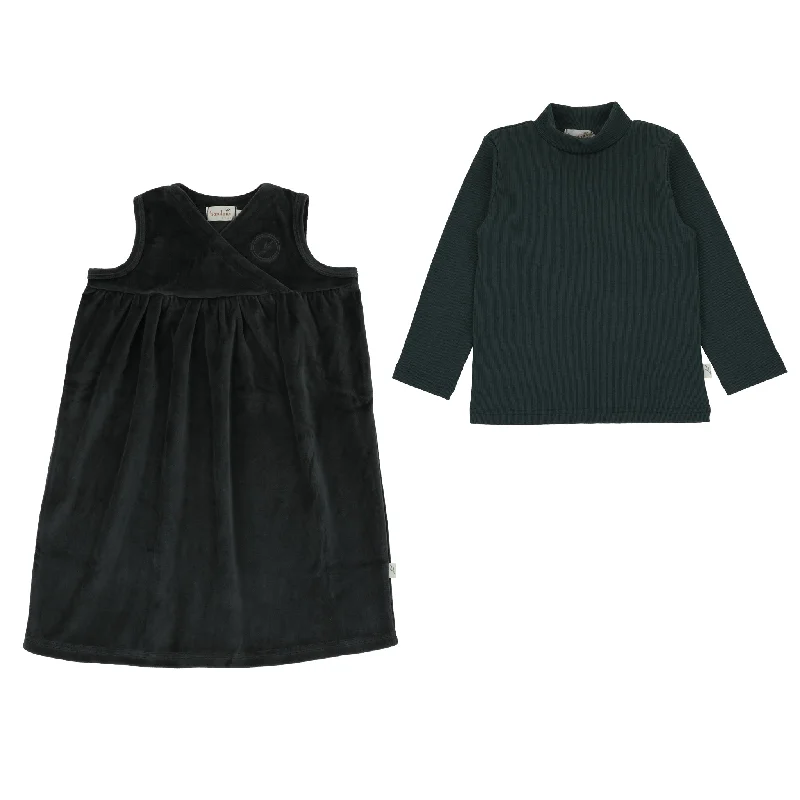 Bondoux Logo Velour Green Grey 2 Pcs jumper Velvet Chenille Corduroy