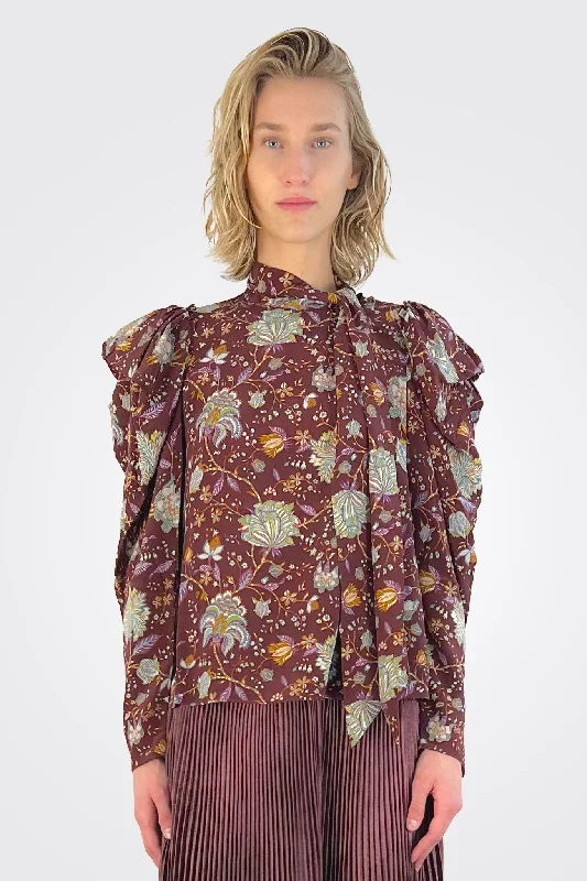 Brea Blouse - Heliotrope Red Chic Off-Shoulder Blouse