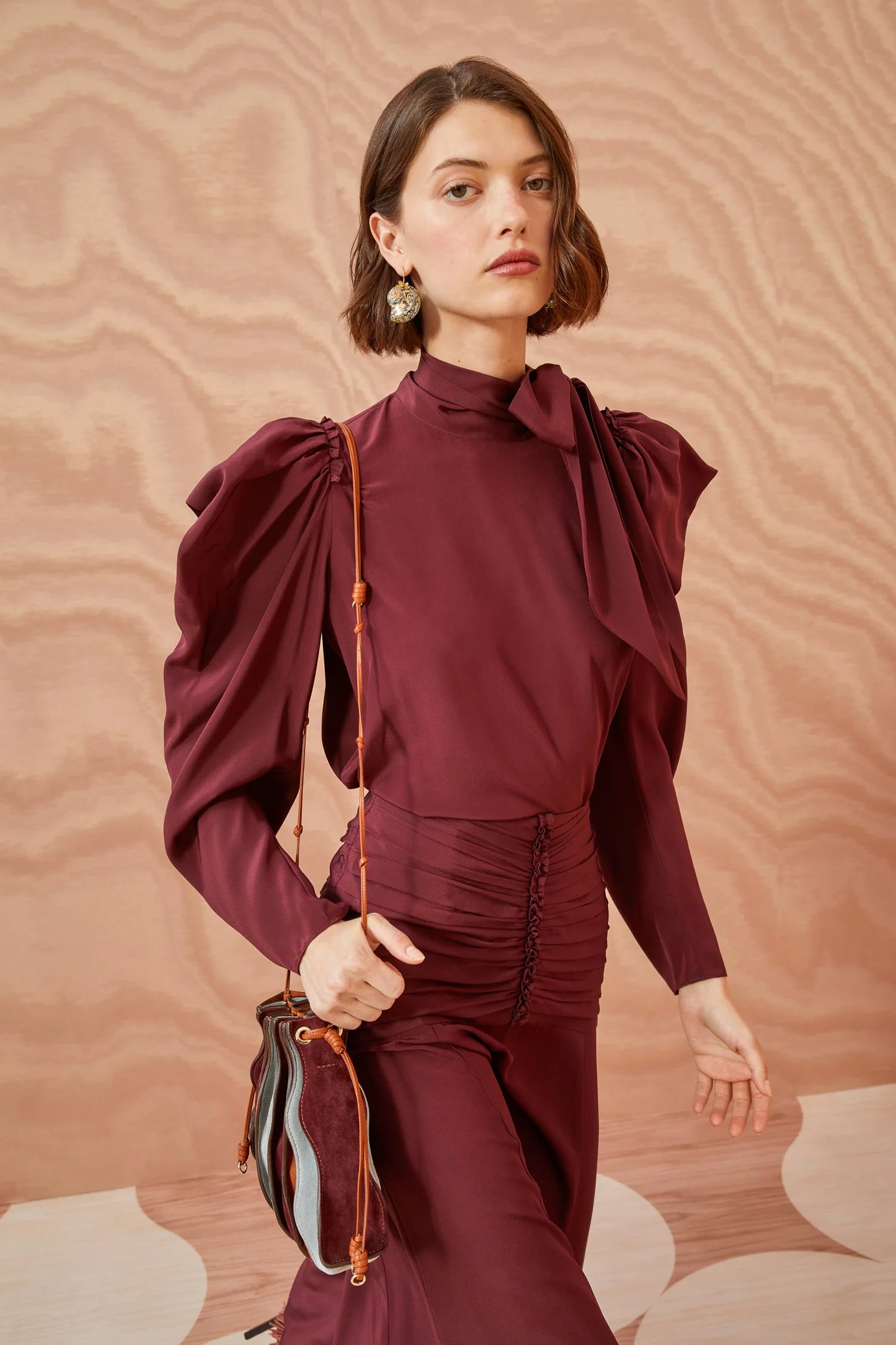 Brea Blouse - Mahogany Red Pastel Color Blouse