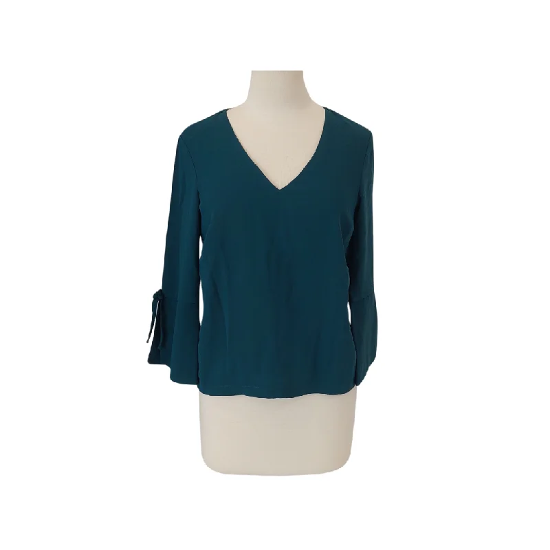 H&M Teal Bell-sleeves Blouse | Pre Loved | Casual Relaxed Blouse