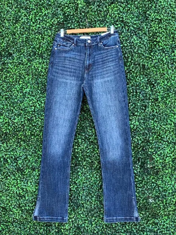 Split Hem Jean Casual High-Waisted Bootcut Jeans