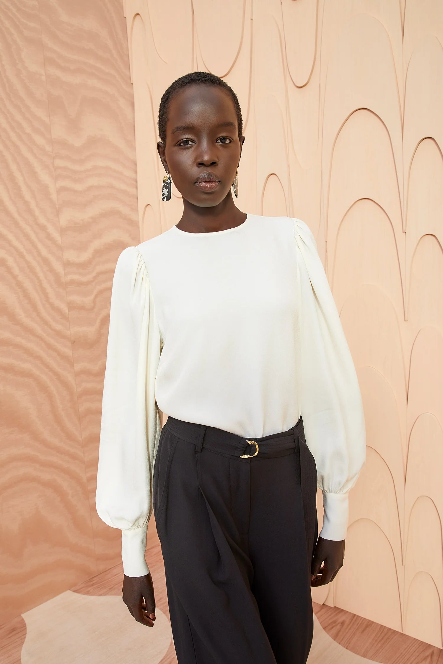 Lilliana Blouse - Pristine Mandarin Collar Blouse