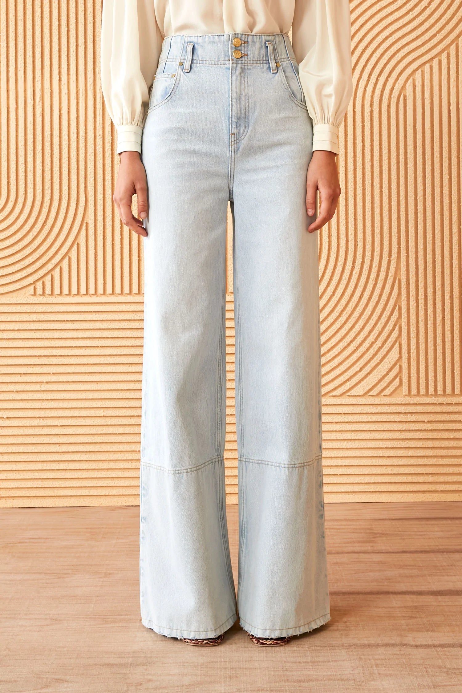 Margot Wide Leg Jean - Glacier Wash Stylish Stone-Wash Denim Jeans