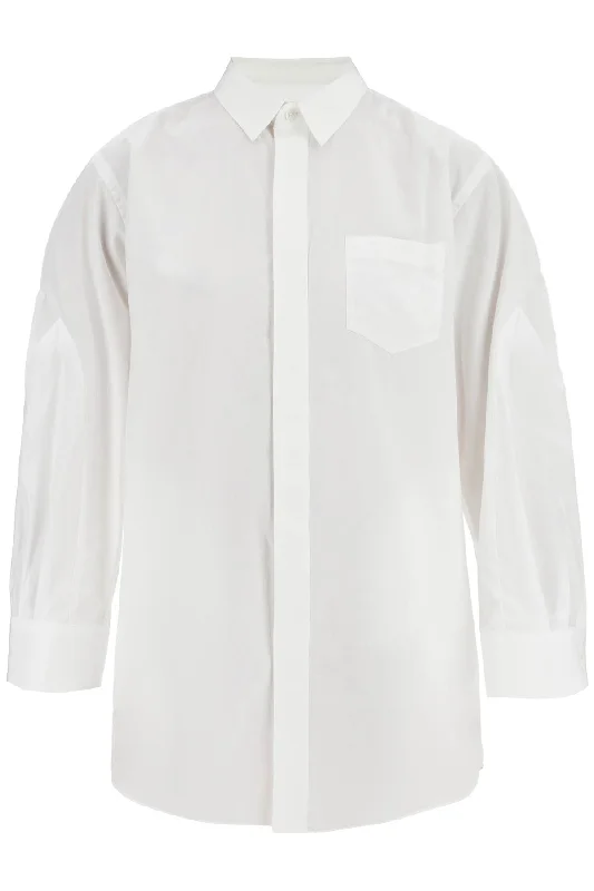 mini poplin blouse in chem 24 07527 OFF WHITE Vintage Lace Blouse