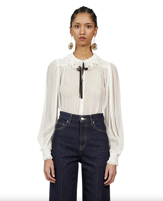 Pippa Blouse - Pearl Double-Layered Blouse