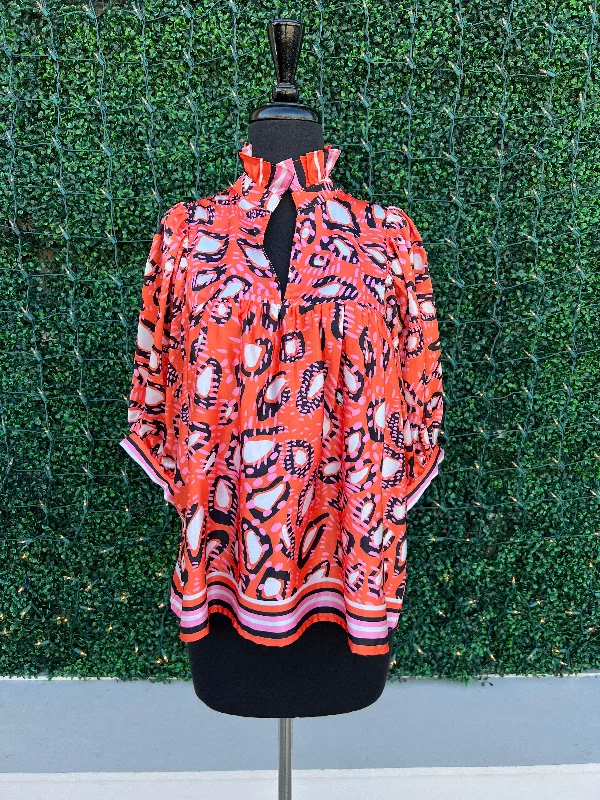 Safari Sunset Ruffle Blouse Romantic Lace Blouse