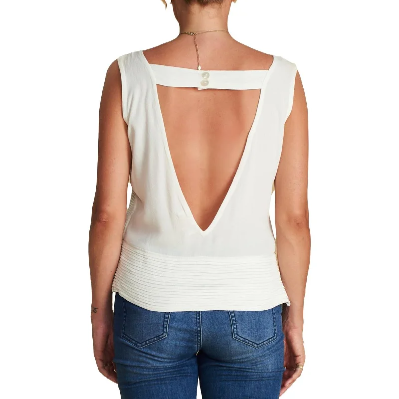 Sancia Womens Mimi V-Neck Cropped Blouse Slim Fit Blouse