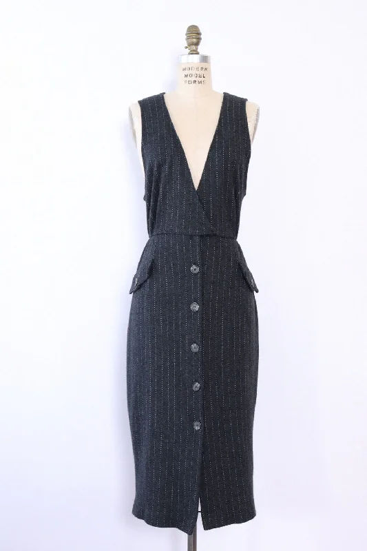 Soft Slate Pinstripe Jumper M/L Plaid Sweater Polka Dot Checkered