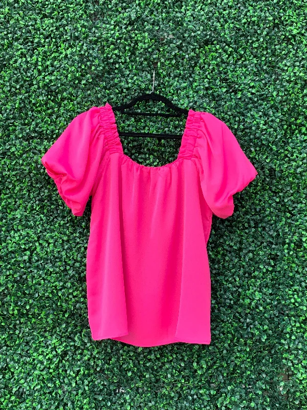 Puff Sleeve Statement Blouse Chic Square Blouse