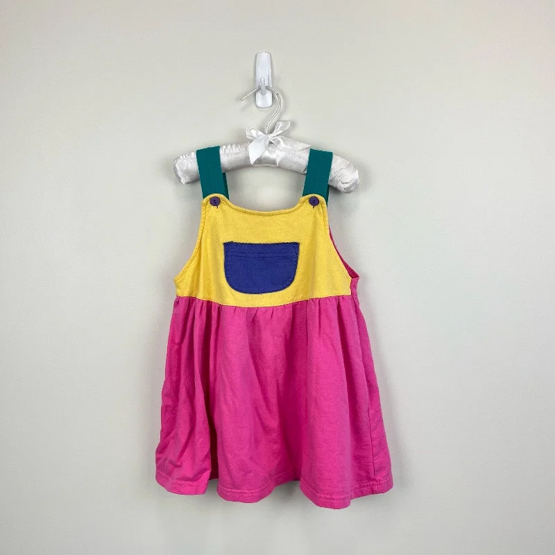 Vintage 90s Color Block Jumper 4T Zippered Buttoned Snapped