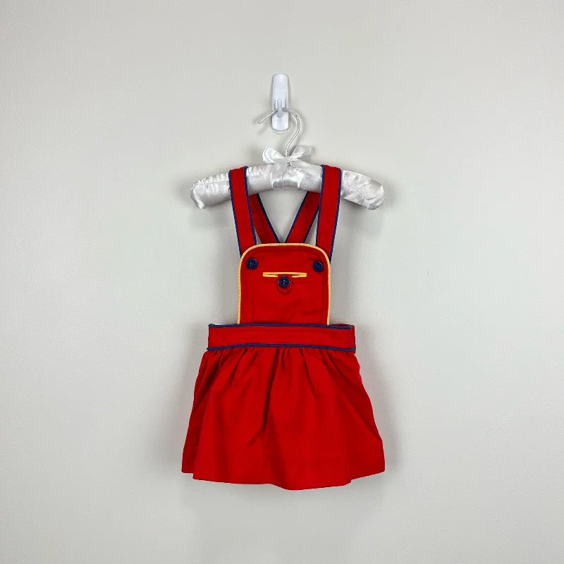 Vintage Girls Red Jumper 12 Months Knit Fabric Woven Fabric Fleece Fabric