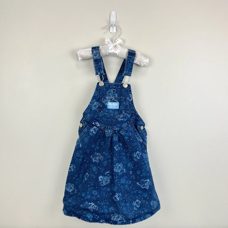 Vintage OshKosh B'gosh Blue Floral Jumper 5T USA Front Pockets Side Pockets Patch Pockets Vintage OshKosh B'gosh Blue Floral Jumper 5T USA Front Pockets Side Pockets Patch Pockets