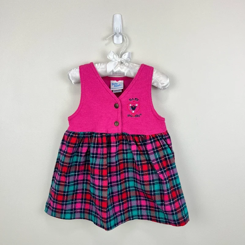 Vintage OshKosh B'gosh Pink Plaid Flower Jumper 18 Months USA Satin Blend Silk Blend Wool Blend Vintage OshKosh B'gosh Pink Plaid Flower Jumper 18 Months USA Satin Blend Silk Blend Wool Blend