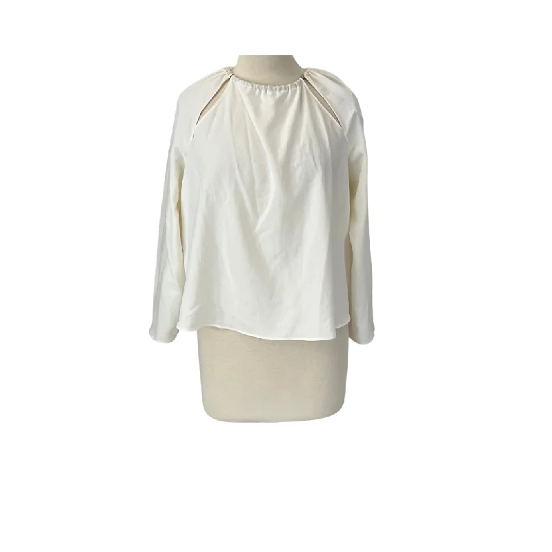 Zara Cream Cut Out Blouse | Brand New | Lightweight Floral Blouse