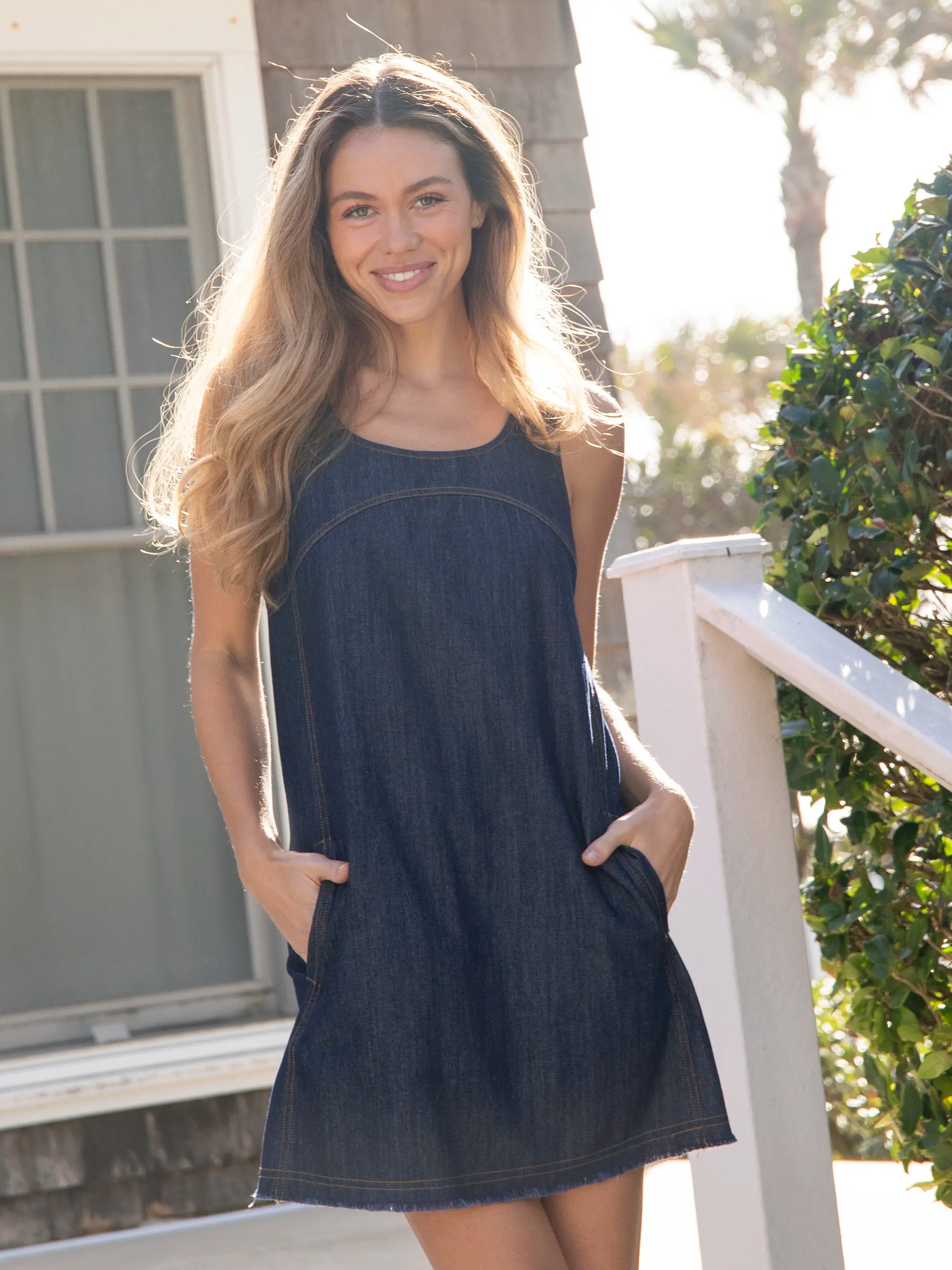 Denim JJ Jumper - Dark Indigo Ribbed Striped Patterned