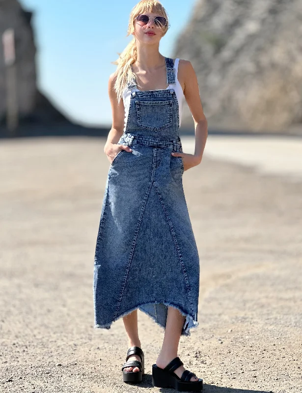 Pieced Denim Jumper Velvet Chenille Corduroy