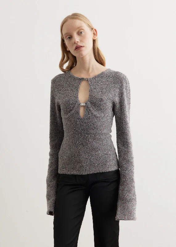 Knubby Fitted Jumper Welt Pockets Slit Pockets Flap Pockets