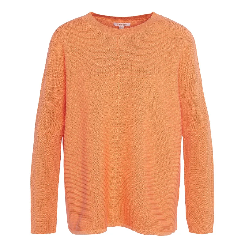 Barbour Bickland Ladies Knitted Jumper - Apricot Crush Neon Metallic Matte