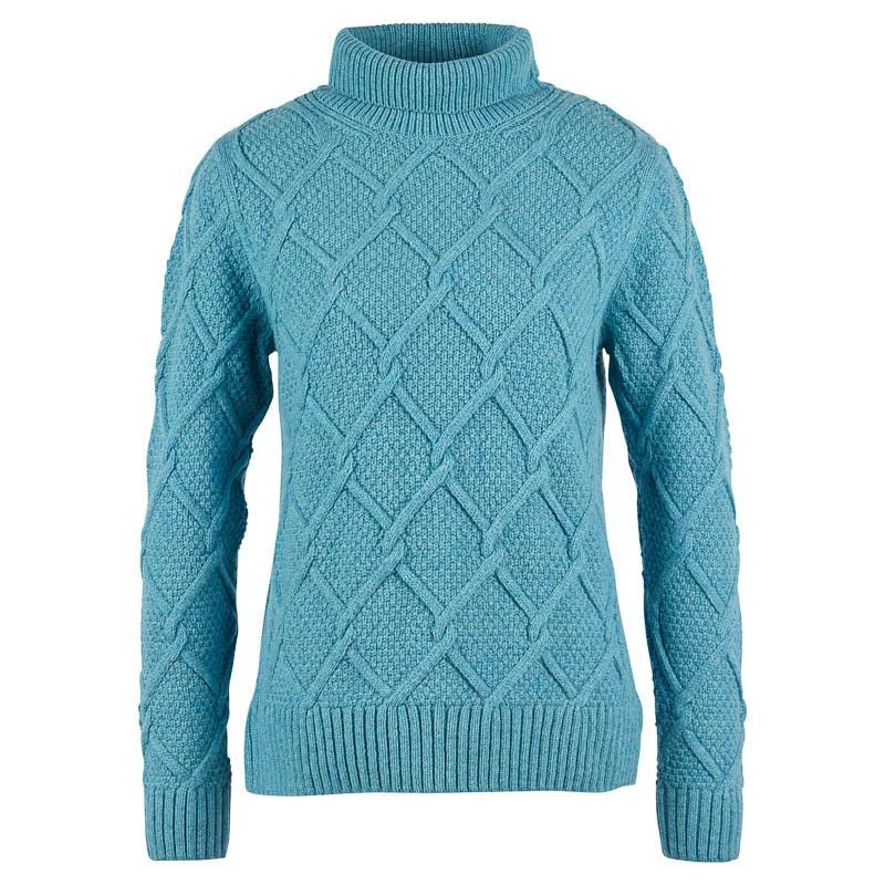 Barbour Burne Ladies Roll Neck Jumper - Dewdrop Ribbed Striped Patterned