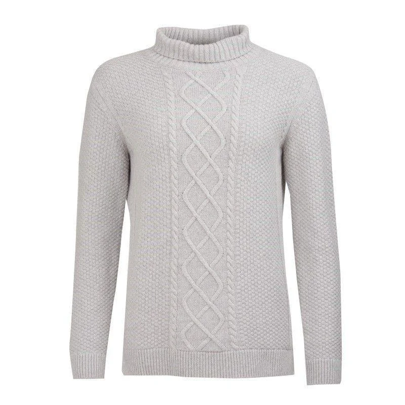 Barbour Ladies Leith Roll Collar Merino Cashmere Mix Jumper - Light Grey Marl Handmade Hand-knitted Hand-woven Barbour Ladies Leith Roll Collar Merino Cashmere Mix Jumper - Light Grey Marl Handmade Hand-knitted Hand-woven
