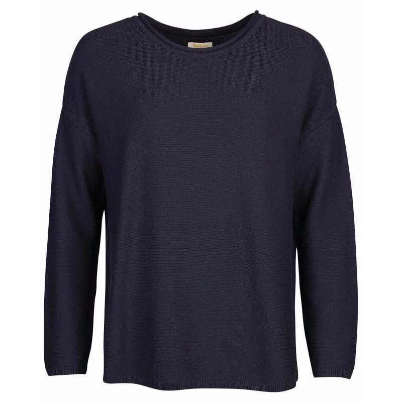 Barbour Mariner Ladies Knit Jumper - Navy Plaid Sweater Polka Dot Checkered