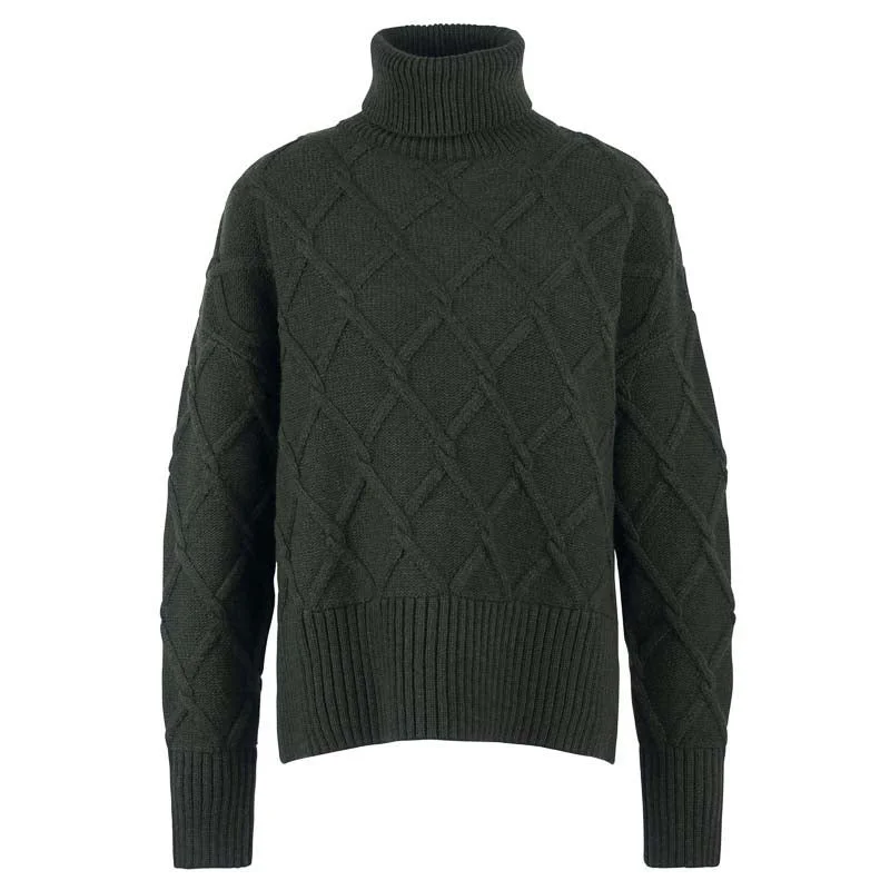 Barbour Perch Ladies Roll Neck Jumper - Olive Denim Fabric Leather Fabric Suede Fabric Barbour Perch Ladies Roll Neck Jumper - Olive Denim Fabric Leather Fabric Suede Fabric