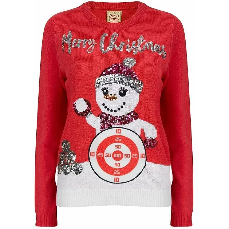 Christmas Snowball Target Novelty Womens Christmas Jumper Beaded Sweater Sequined Faux Fur Christmas Snowball Target Novelty Womens Christmas Jumper Beaded Sweater Sequined Faux Fur