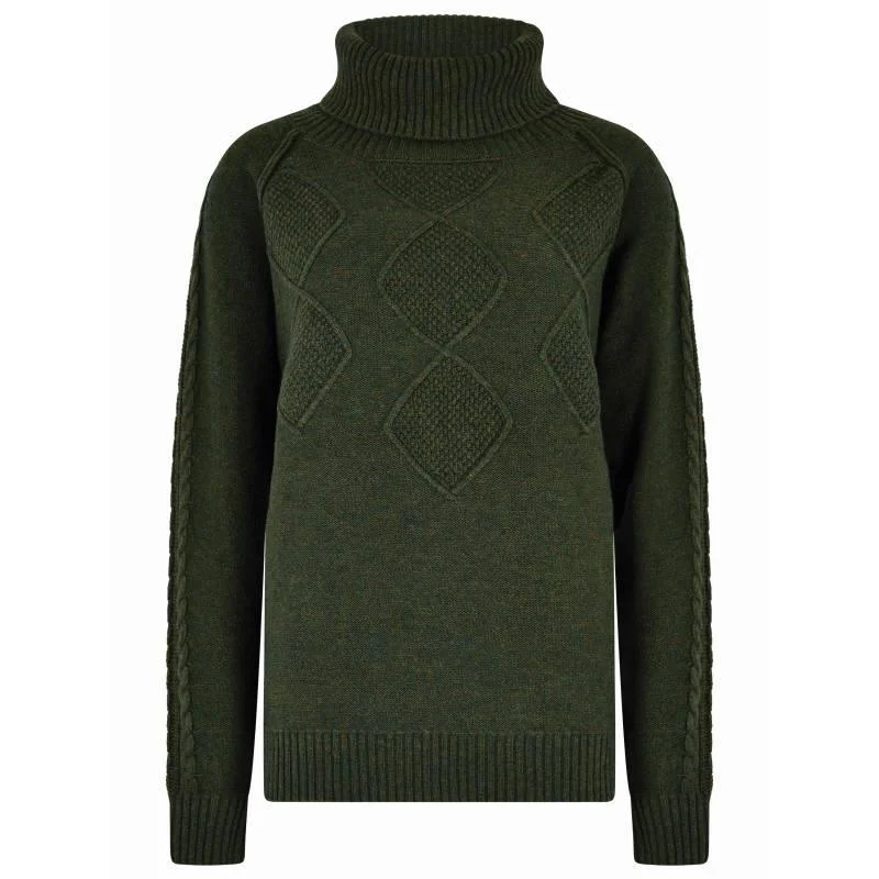 Dubarry Belleek Ladies Roll Neck Jumper - Olive Welt Pockets Slit Pockets Flap Pockets Dubarry Belleek Ladies Roll Neck Jumper - Olive Welt Pockets Slit Pockets Flap Pockets