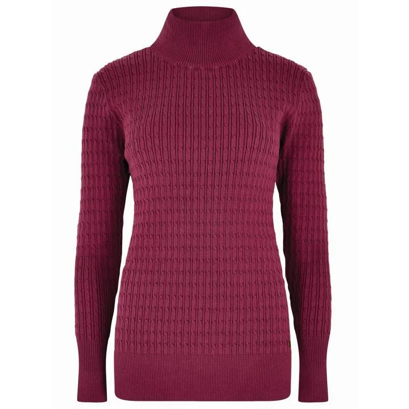 Dubarry Hacketstown Ladies Roll Neck Jumper - Currant Spandex Rayon Corduroy