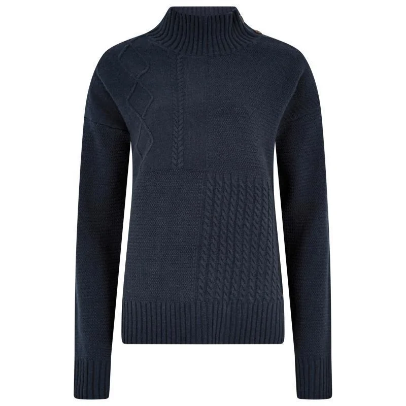 Dubarry Sullivan Ladies Funnel Neck Jumper - Navy Notch Collar Peter Pan Collar Cowl Neck Dubarry Sullivan Ladies Funnel Neck Jumper - Navy Notch Collar Peter Pan Collar Cowl Neck