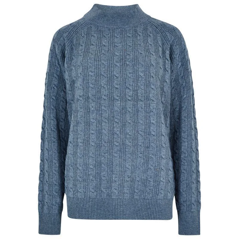 Dubarry Tallanstown Ladies Funnel Neck Jumper - Slate Blue Handmade Hand-knitted Hand-woven Dubarry Tallanstown Ladies Funnel Neck Jumper - Slate Blue Handmade Hand-knitted Hand-woven