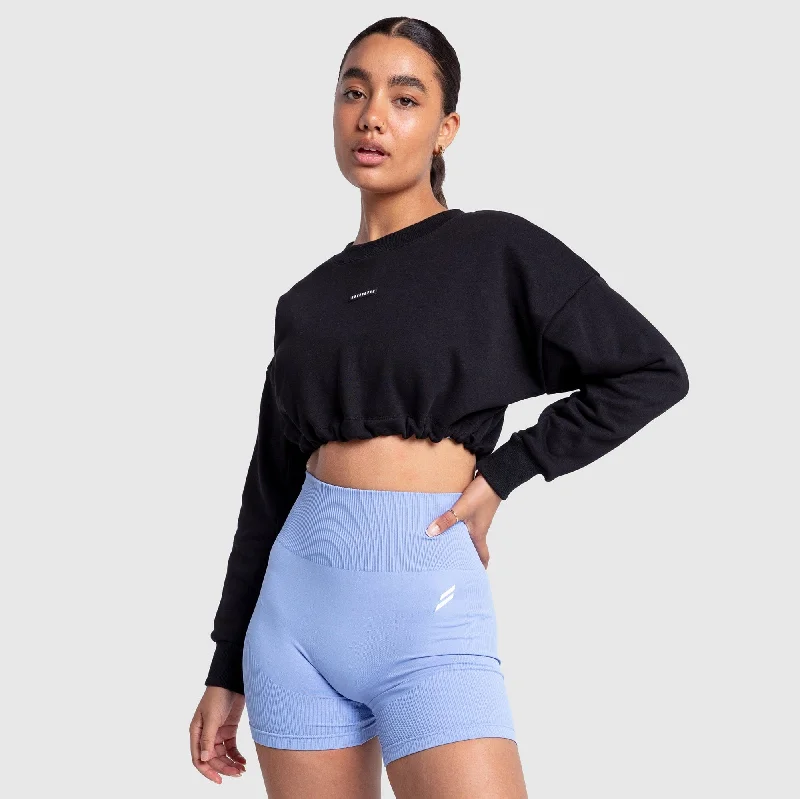 Everyday Cropped Jumper - Black Fitted Slim Tailored