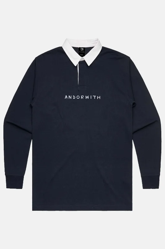 Family Rugby Jumper- Navy Welt Pockets Slit Pockets Flap Pockets