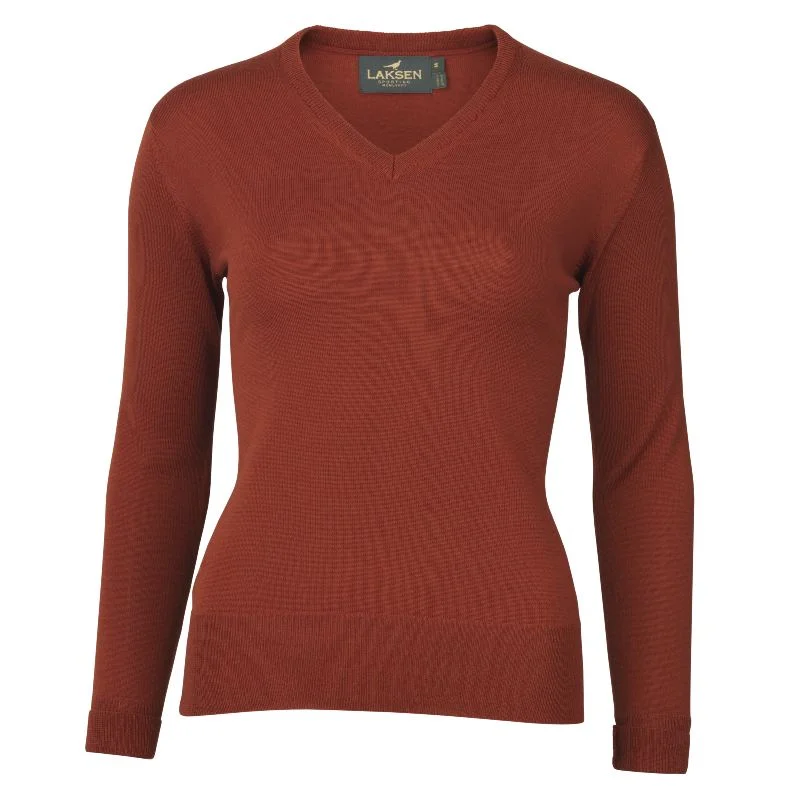 Laksen Carnaby V-Neck Merino Ladies Jumper - Tile Casual Formal Business