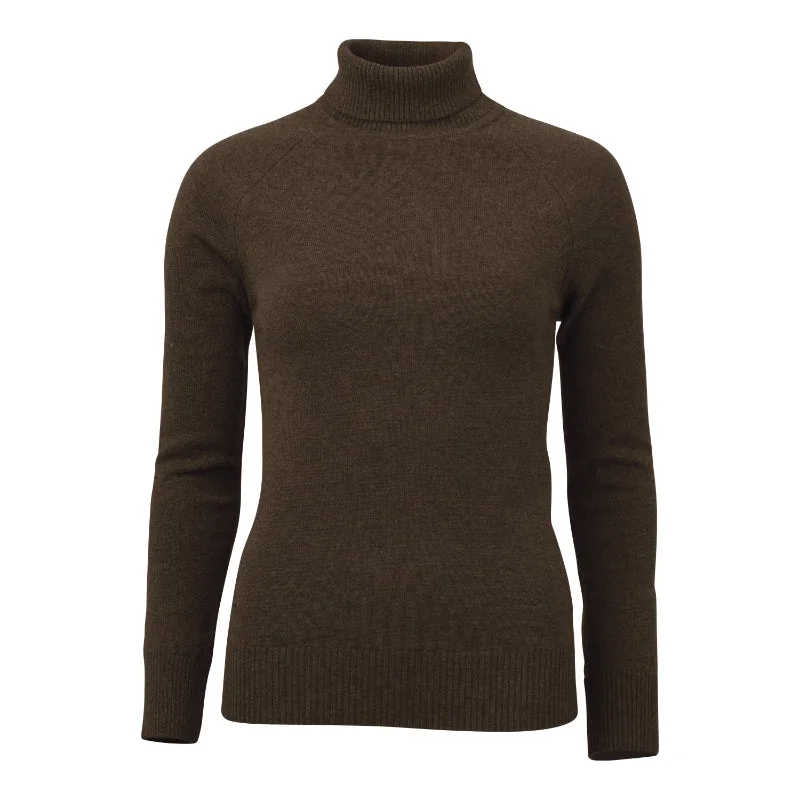 Laksen Kit Ladies Lambswool Cashmere Roll Neck Jumper - Brownie Notch Collar Peter Pan Collar Cowl Neck