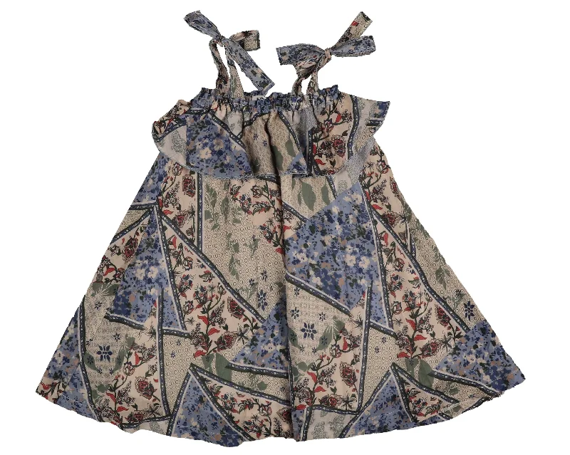 Patchwork light blue floral jumper by Belati Soft Cozy Warm