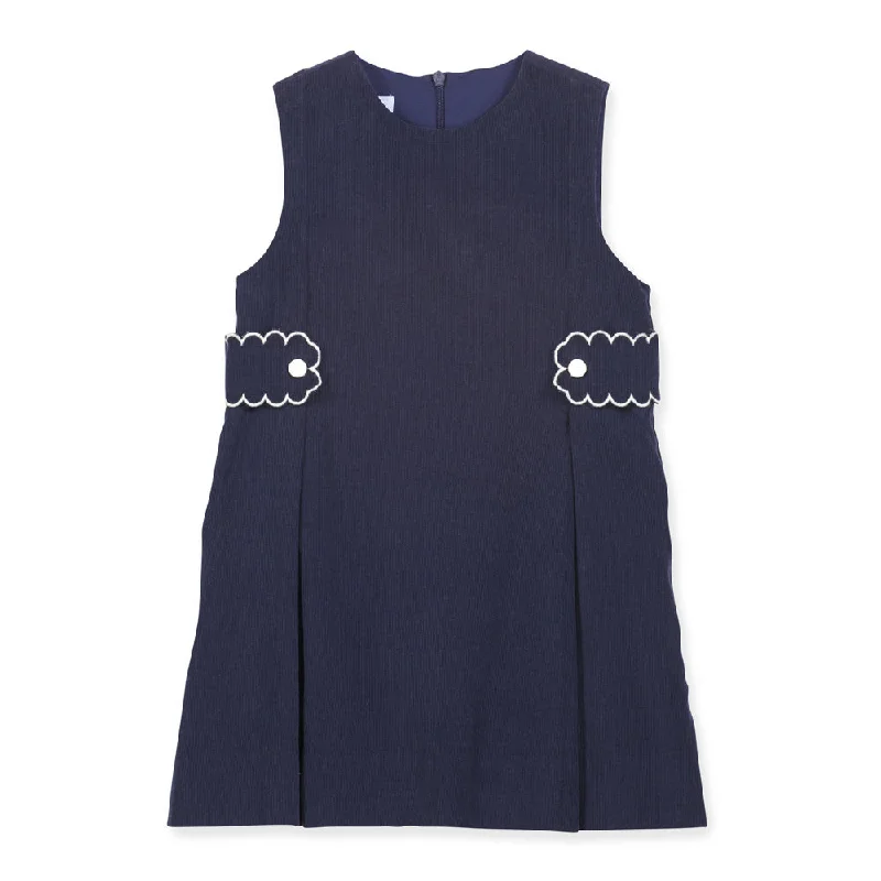 Scalloped Delia Jumper -- Navy Cord Wool Sweater Cotton Sweater Cashmere Sweater