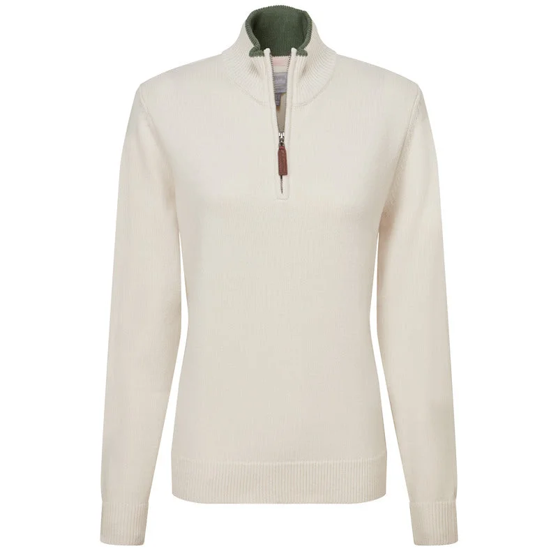 Schoffel Blair 1/4 Zip Ladies Jumper - Ivory Lightweight Heavyweight Midweight