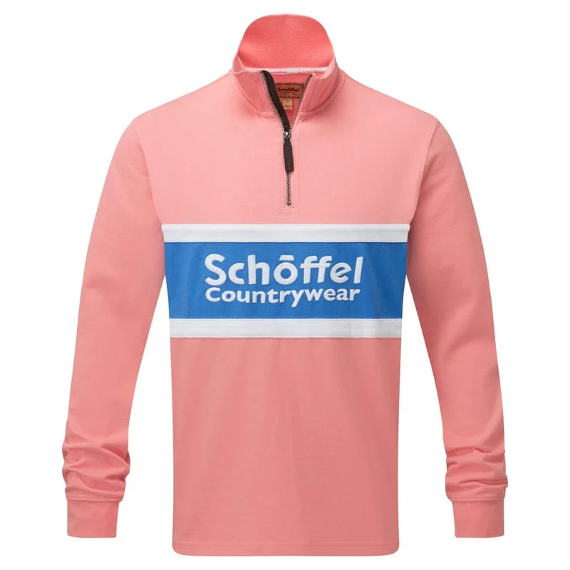 Schoffel Exeter Heritage 1/4 Zip Jumper - Flamingo Collared Crew Neck Turtle Neck