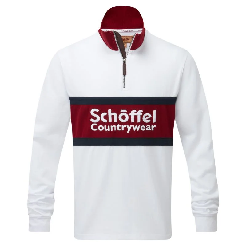Schoffel Exeter Heritage 1/4 Zip Jumper - White Turtle Neck Boat Neck Asymmetrical Neck Schoffel Exeter Heritage 1/4 Zip Jumper - White Turtle Neck Boat Neck Asymmetrical Neck