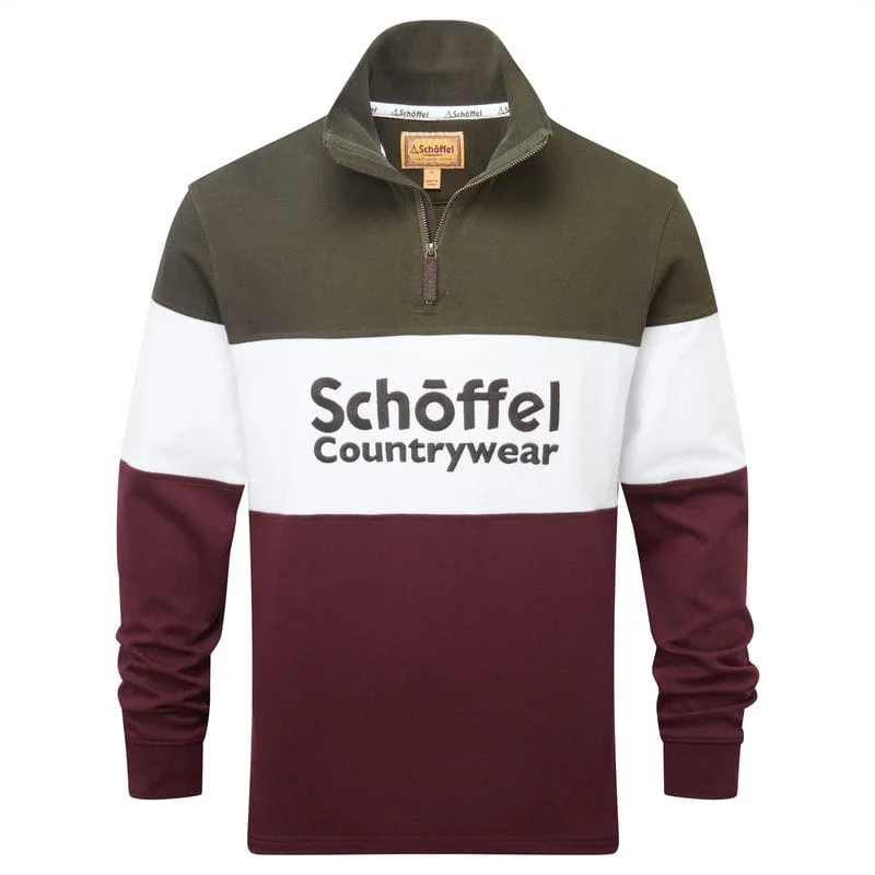 Schoffel Exeter Heritage 1/4 Zip Jumper - Wine Soft Cozy Warm