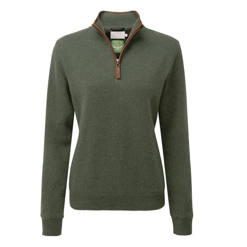 Schoffel Ladies Lambswool Aerobloc 1/4 Zip Neck Jumper - Cedar Cashmere Blend Cotton Blend Poly Blend Schoffel Ladies Lambswool Aerobloc 1/4 Zip Neck Jumper - Cedar Cashmere Blend Cotton Blend Poly Blend