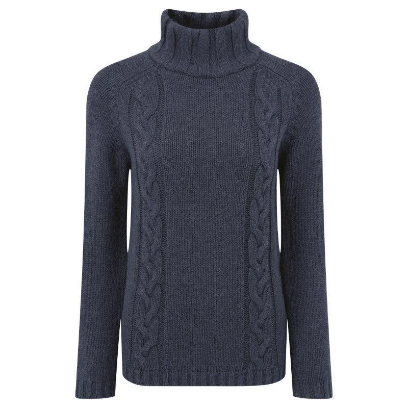 Schoffel Ladies Merino Cable Roll Neck Jumper - Indigo Mesh Fabric Canvas Fabric Denim Fabric Schoffel Ladies Merino Cable Roll Neck Jumper - Indigo Mesh Fabric Canvas Fabric Denim Fabric
