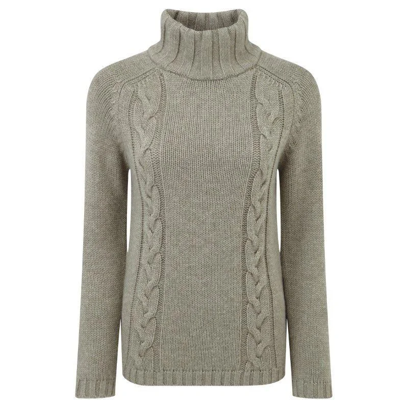 Schoffel Ladies Merino Cable Roll Neck Jumper - Mink Handmade Hand-knitted Hand-woven Schoffel Ladies Merino Cable Roll Neck Jumper - Mink Handmade Hand-knitted Hand-woven