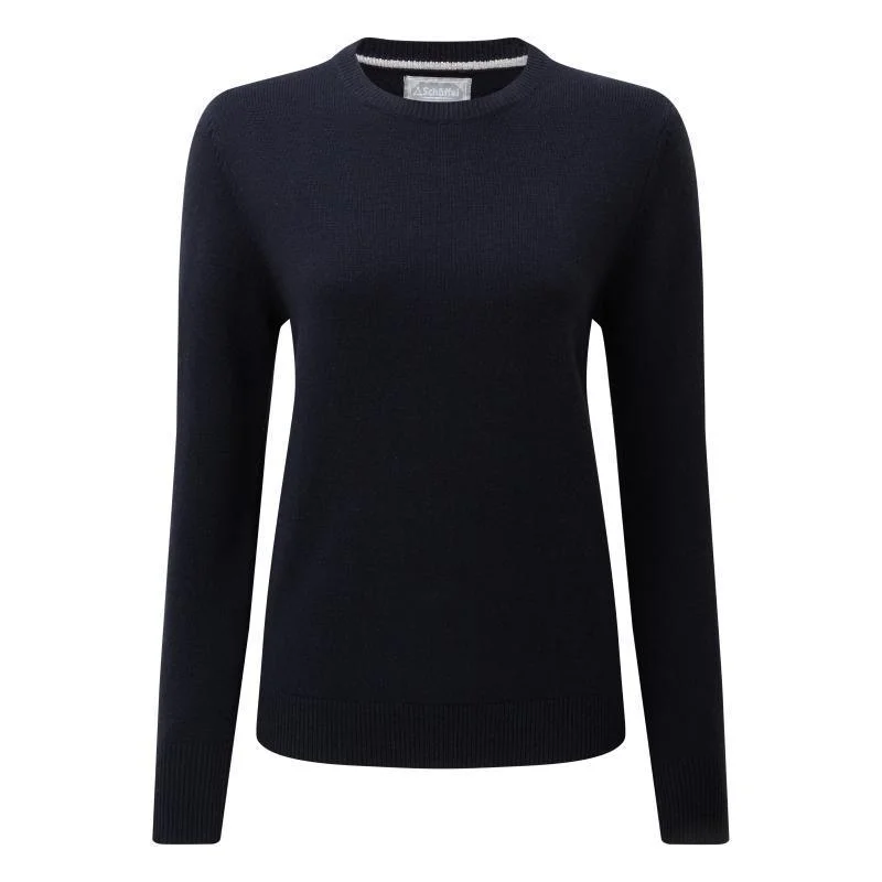 Schoffel Ladies Merino Crew Neck Jumper - Navy Sequined Glittery Shiny